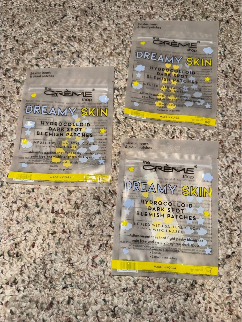 3-Pack The Crème Shop Dreamy Skin Hydrocolloid Dark Spot Blemish Patches